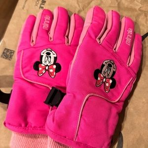 Disney Minnie Mouse Girls Ski Gloves Snow Gloves 3M insulate pink warm size 6-8